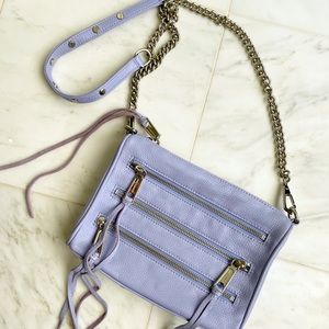Rebecca Minkoff Moto 3 Zip Lavender Crossbody Bag